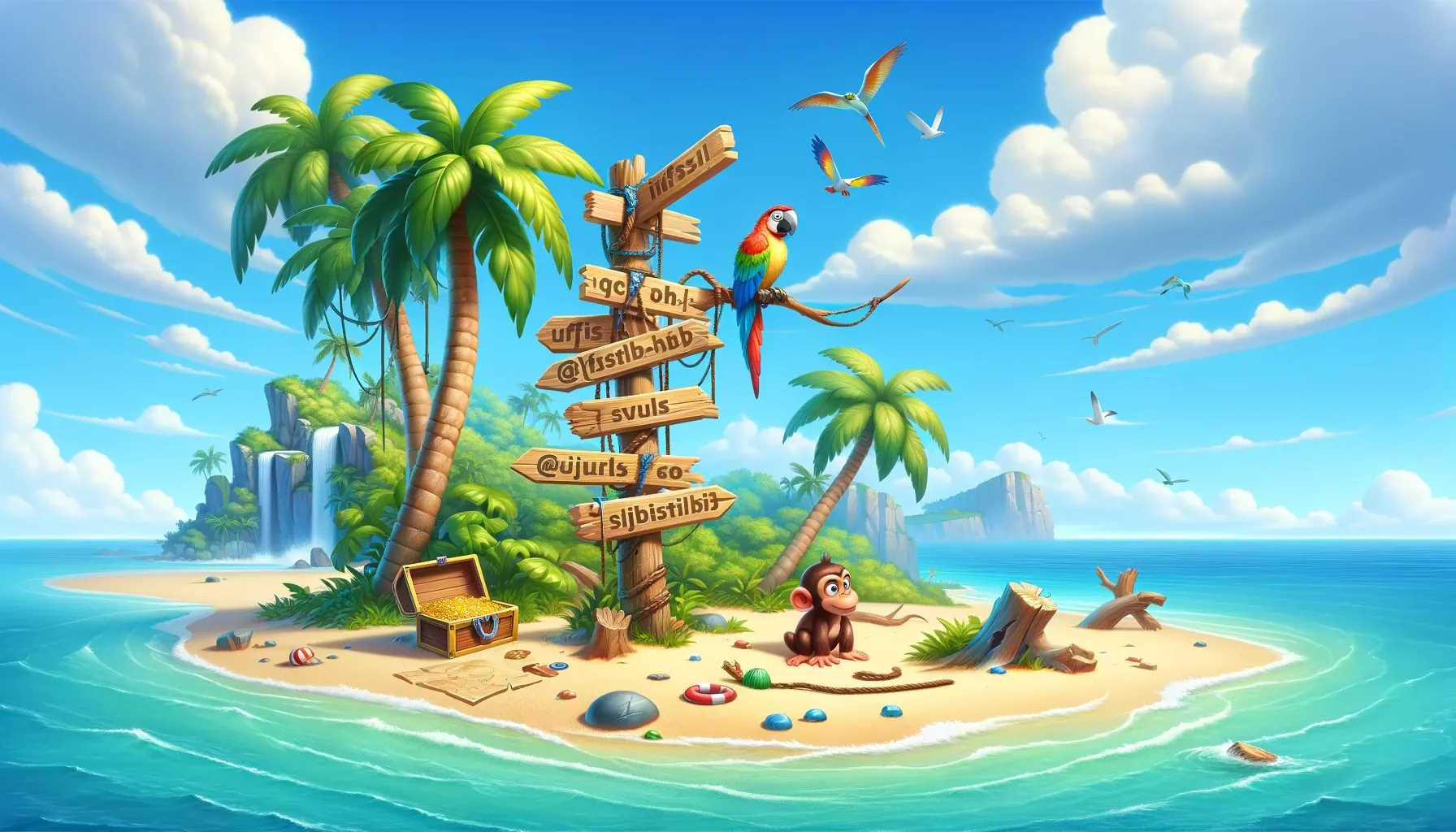 Cartoonish Deserted Island